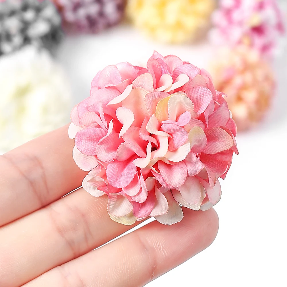 10/20/30 Stücke Hortensien Künstliche Blumen Köpfe 4 cm für Home Room Decor DIY Ehe Kranz Zubehör Braut Hochzeit Dekoration – Detail 4