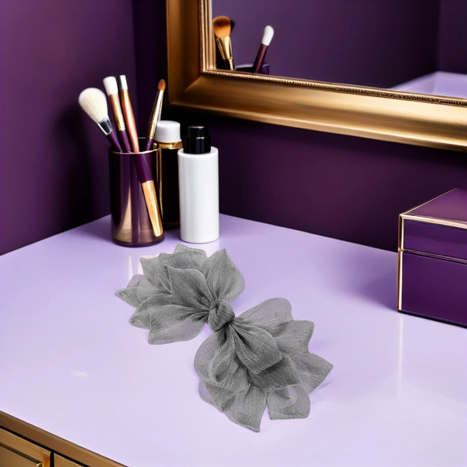 

2pcs Princess Style Hair Clips Elegant Organza Bow Barrettes For Wedding Bridal Hair Accessories Party Prom Decorations