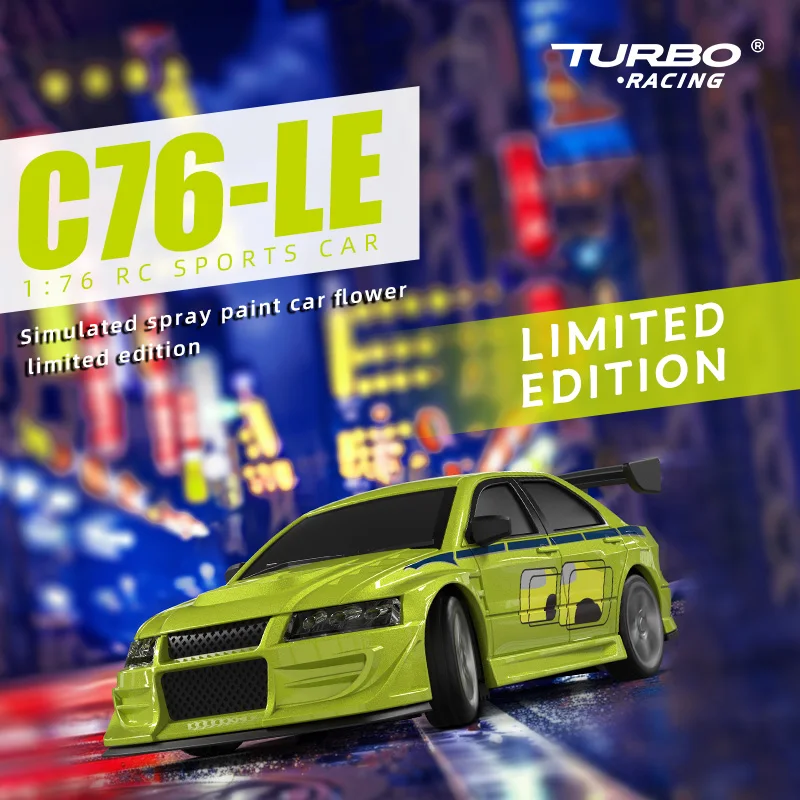توربو سباق 1/76 C76 شقة تشغيل سباق صغير RTR نموذج التحكم عن بعد على الطريق سيارة سطح المكتب لعب للعب الأطفال الكبار