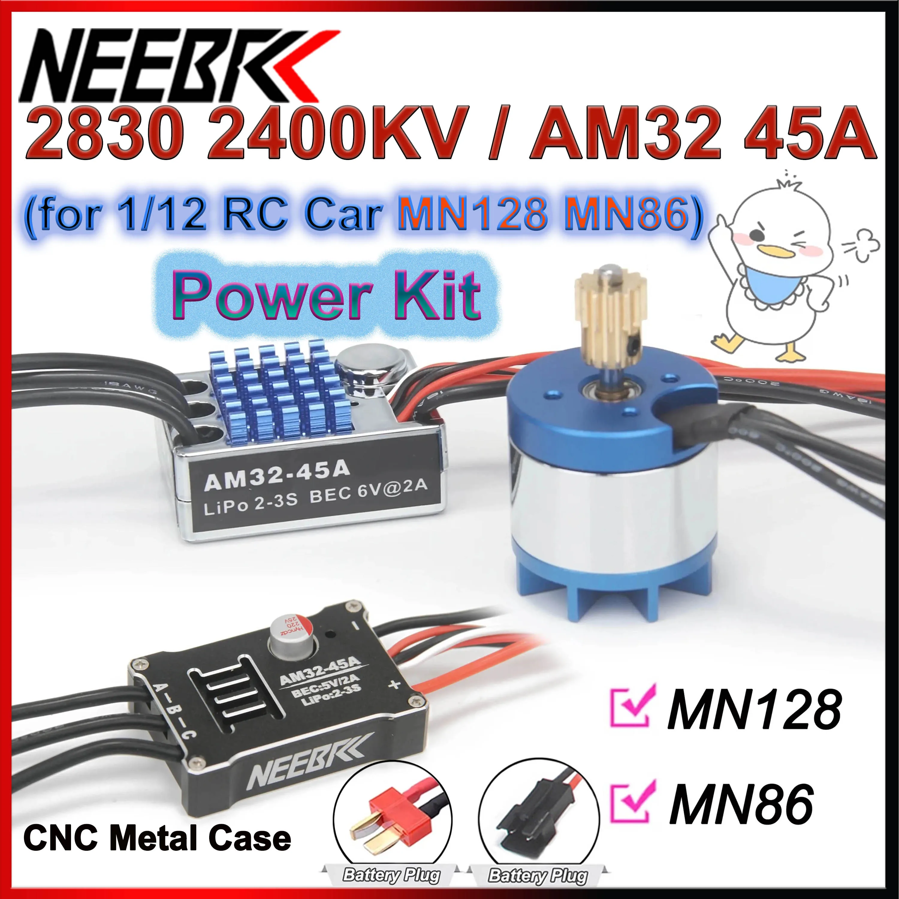 1/12 RC Crawler MN128 MN86 Power Kit NEEBRC 2830 2400KV Outrunner Bürstenlosen Motor AM32 45A ESC für Autos Modell Spielzeug 390 Upgrade
