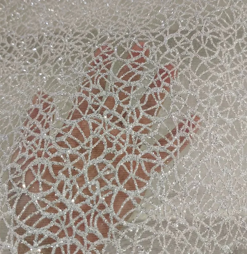 Lace Fabric for Sewing Dresses, Embroidered Mesh, High Quality with Sequins, Yl8843, 130cm, China, Wholesale, 2024