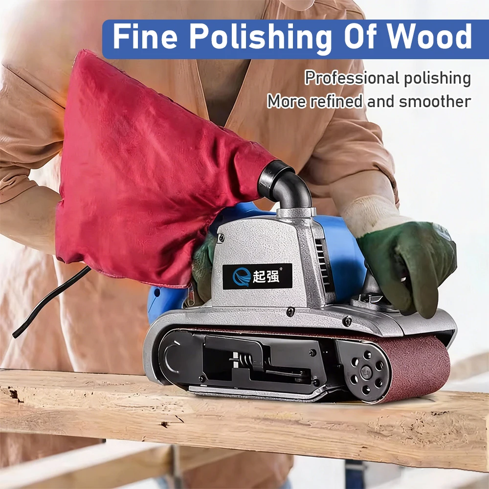 Multifunctional Electric Belt Sander Machine Woodworking Polisher 2200W Industrial Grade Grinder with Dust Collection