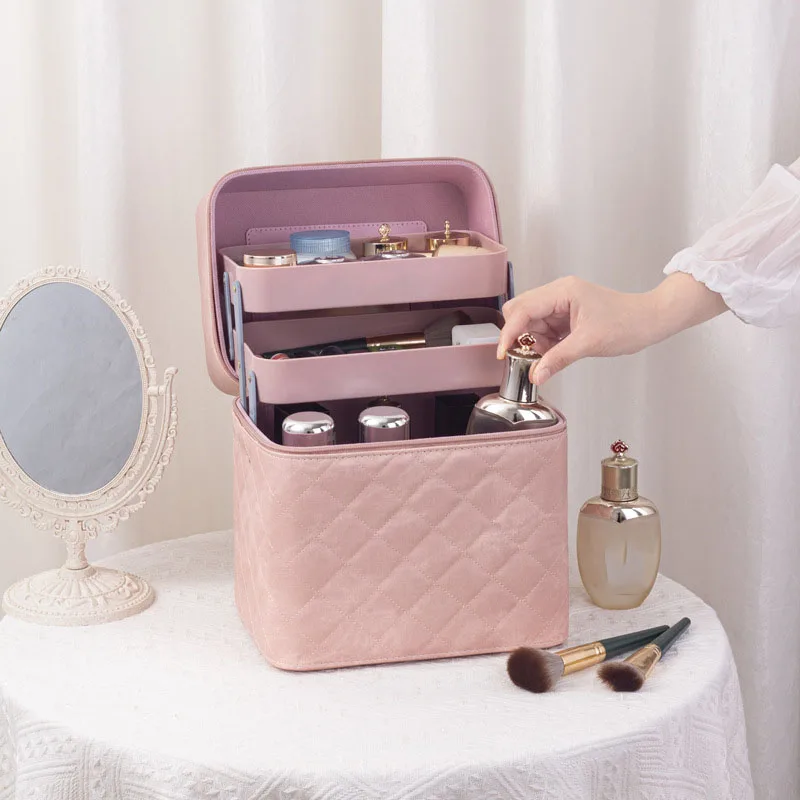

Large Capacity Advanced PU Leather Makeup Bags Fashion Women's Travel Multiple Models Portable Makeup Box Portable Storage Bags