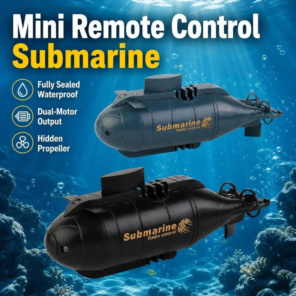 Plastic RC Submarine Toy Waterproof Underwater Diving Remote Control Submarine USB Chargeable Electric Toy Boat Boys And Girls