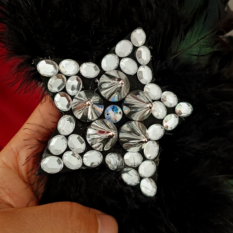 New Fashion feather epaulette exaggerated shoulde brooch epaulet/epaulettes/escapulario dress blazer Host decoration