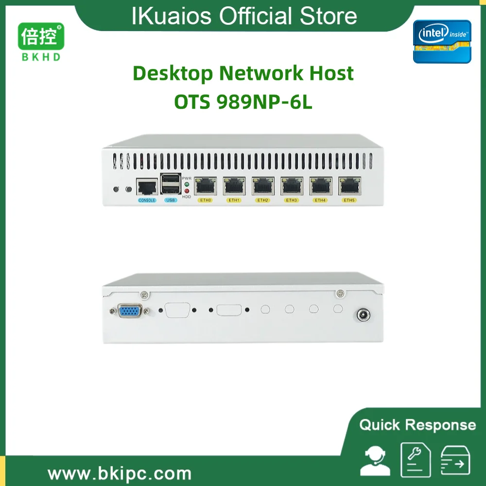 IKuaiOS Desktop Network Device for Firewall Router Built-in 3rd Gen Core 6x1GE Support MikrotikOS SophosFW Arista OTS 989 6L