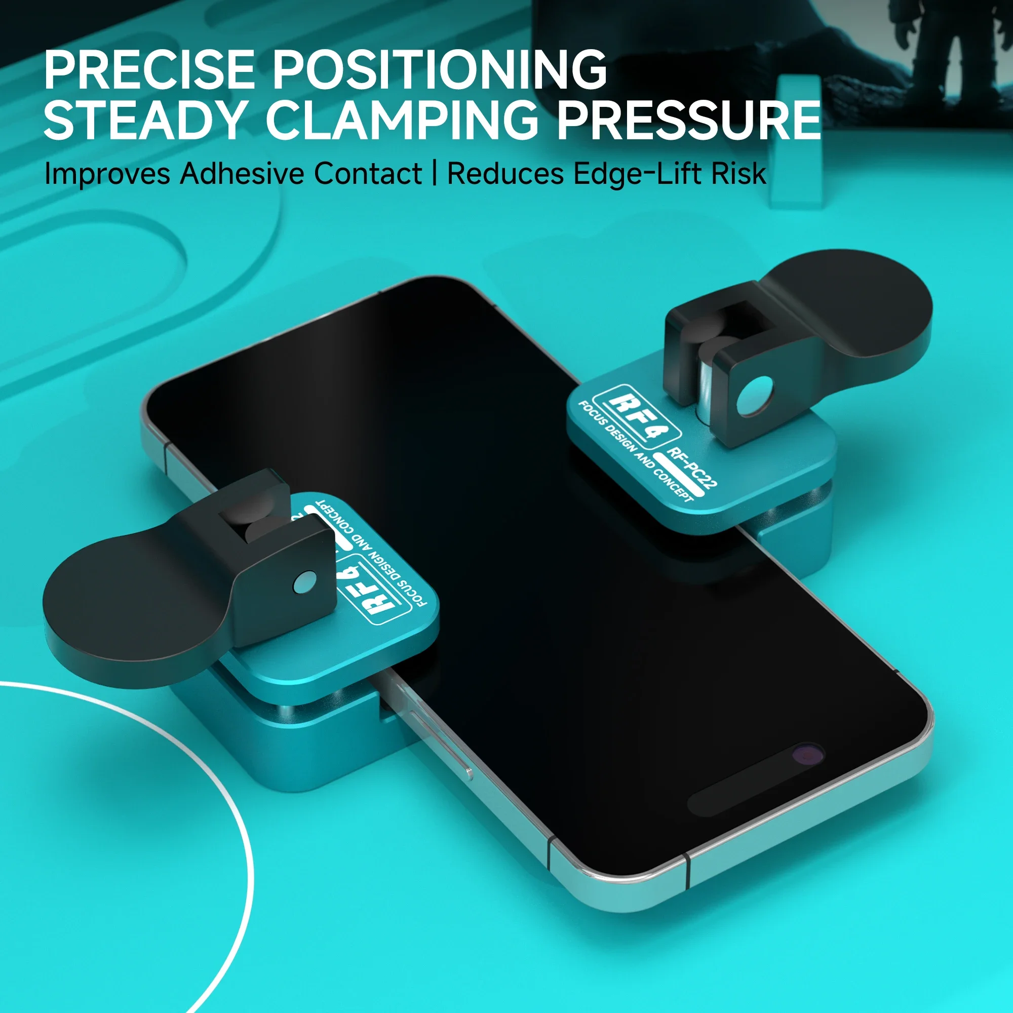 RF4 RF-PC22 Phone Screen Clamp CNC Aluminum Alloy Precision Pressure Fixture for Bezel Back Cover Localized Rebonding and Repair
