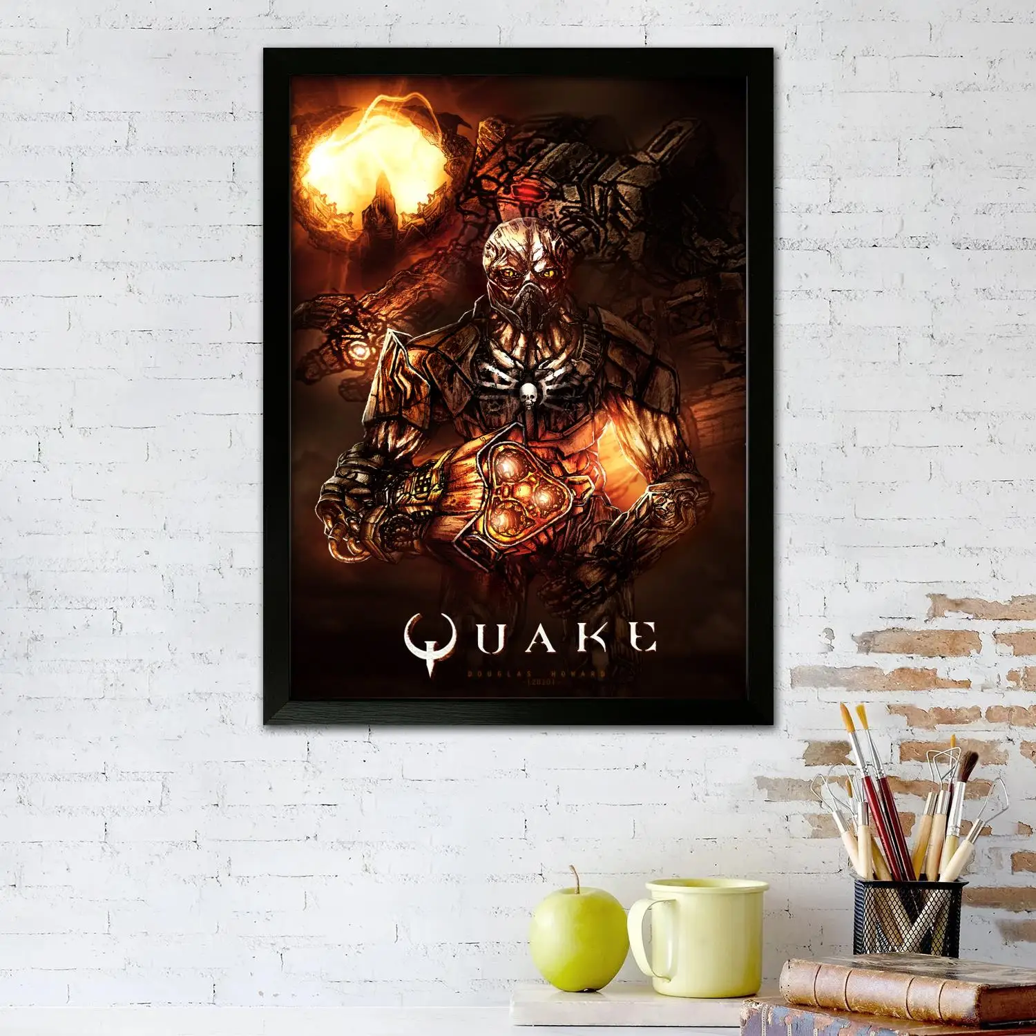 Quake วิดีโอเกมผ้าใบโปสเตอร์ศิลปะ,ภาพผนังพิมพ์,ครอบครัวสมัยใหม่ตกแต่งห้องนอนโปสเตอร์,ภาพวาดตกแต่ง