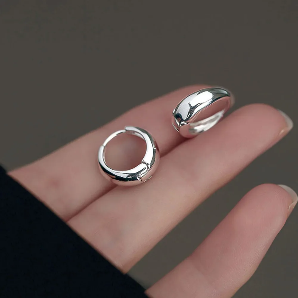 

Серьги-кольца из стерлингового серебра 925 пробы, легкие и изысканные, элегантные и простые женские серьги