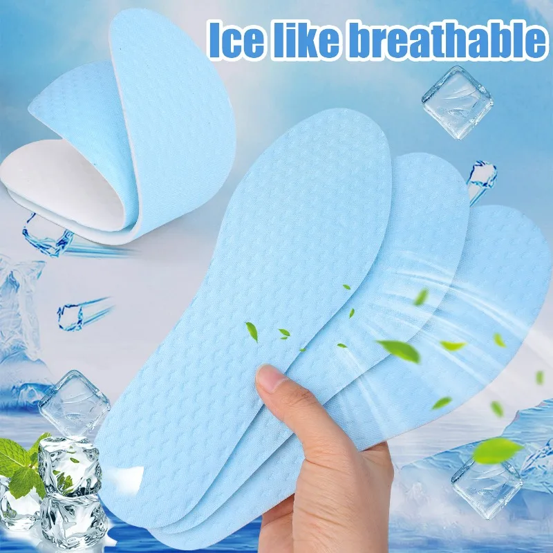 2/6pcs Mesh Breathable Feet Running Sports Insoles Summer Cool Shoes Pads Soft Shock-Absorbing Support Plantar Template Insole image 5