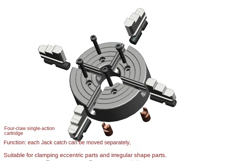 Single-Action Eccentric Chuck K72 80 100 125 160 200 250 Claws Individually Adjustable