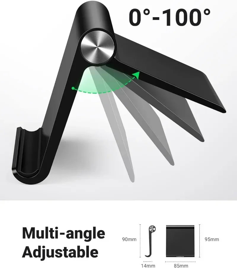 범용 휴대용 조절식 아이폰 15, 14 프로 맥스 플러스, 삼성, 샤오미, 데스크 폰 거치대, 접이식