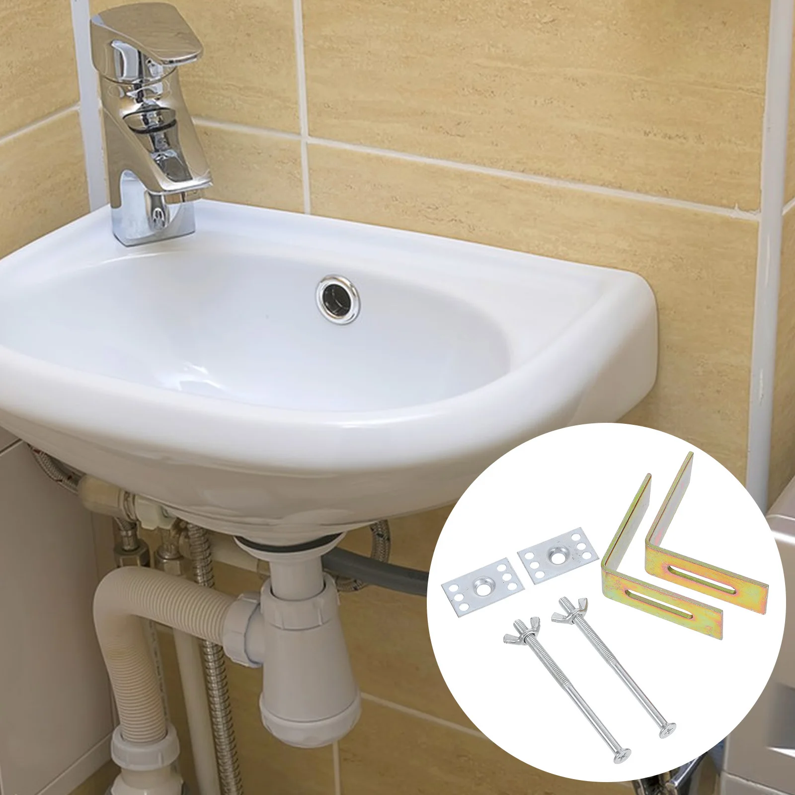 

2Pcs Undermount Sink Supports Heavy Duty Metal Basin Brackets Easy DIY Installation for Kitchen Bathroom Laundry