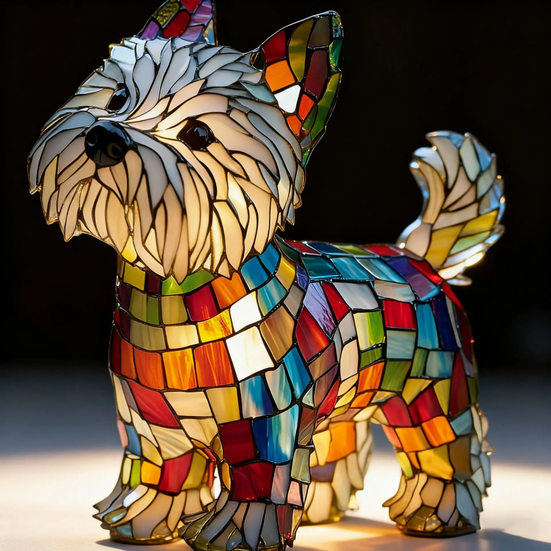 

Resin Ornament LED Night Light Emitting Cat and Dog Series Artistic Animal Statue Creative Home Decoration