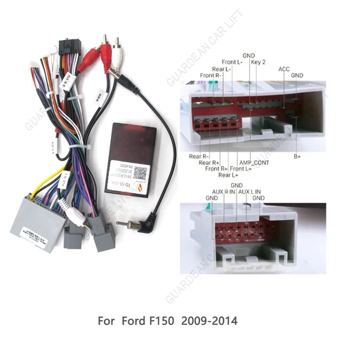 Imagen 2 del producto Cable de cableado de Radio de coche para Ford F150 P415 2008-2014 adaptador de arnés de 16 pines con unidad principal CANBUS Box 2DIN enchufe estéreo Android nav
