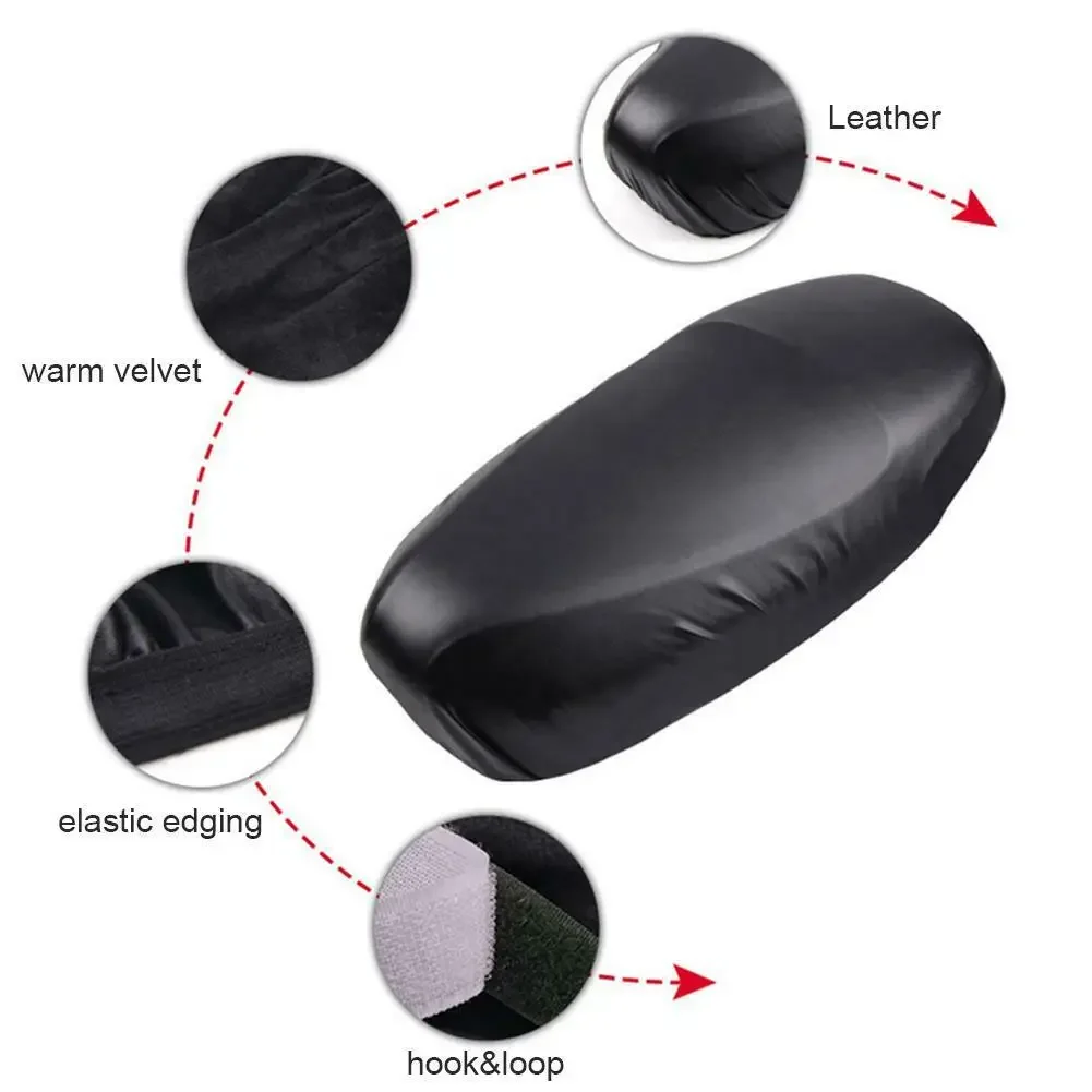 Motorcycle Seat Cushion Cover Seat UV Dust Snow Droppings Protector Leather Waterproof Warm 4 Seasons For ATV Mororbike