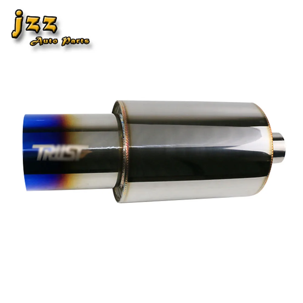 

JZZ universal 63mm to 102mm Car Exhaust Systems racing Mufflers Stainless Steel Modified muffler exhaust pipe