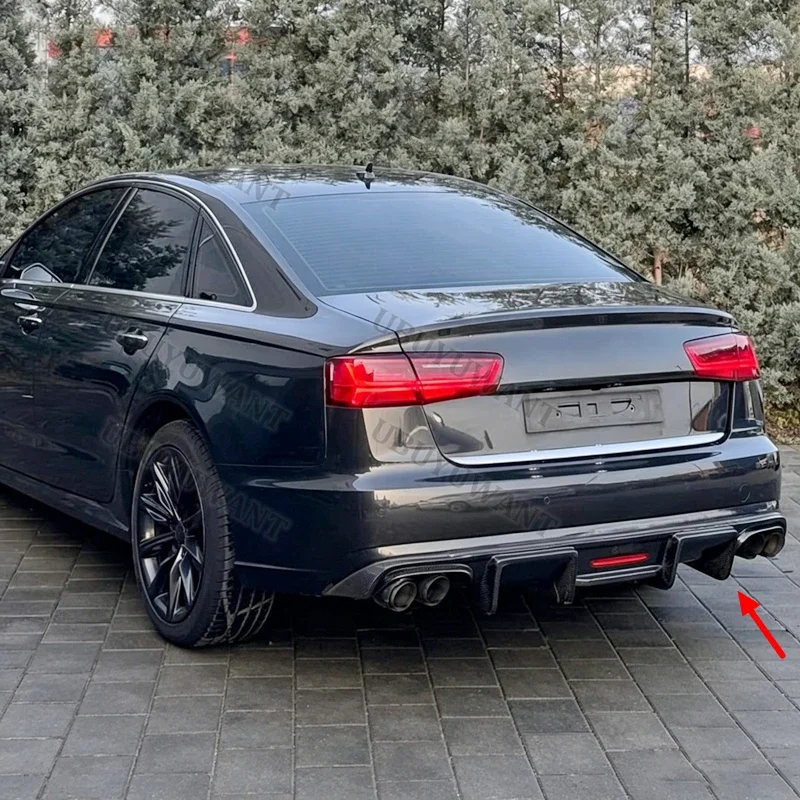 For Audi A6 C7 C7.5 Sedan Standard (Not For S-Line) 4Pintu 12-18 Rear Bumper Diffuser Splitter Spoiler Back lip Auto pa body kit