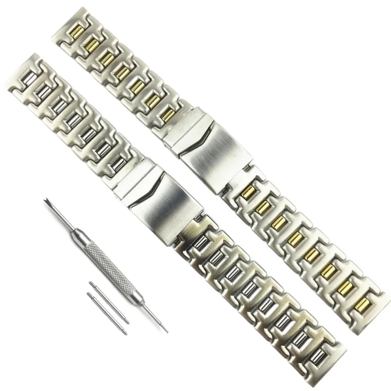 18mm 20mm 316L Stainless Steel Solid Universal Straight End  Watch Strap Bracelet Fits For All Watches of The Same Size