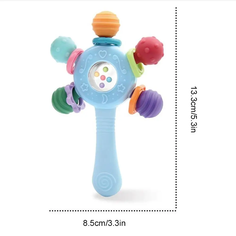 Chocalho portátil brinquedos de desenvolvimento do bebê 0 6 12 meses sensorial mordedor do bebê dentição macia brinquedos educativos jogos para bebês
