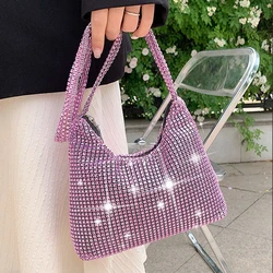 I miei ordini Hobo Bag Women Shoudler Handbag Fashion Underarm Bag Diamond Messenger Bags Lady Shiny Evening Purse 2022