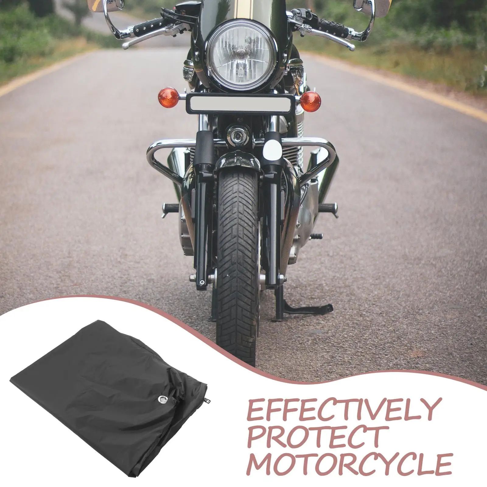 XL-formaat waterdichte motorhoes zwart heavy duty met reflecterende strips veilige gespen past op scooter crossmotor buiten binnen