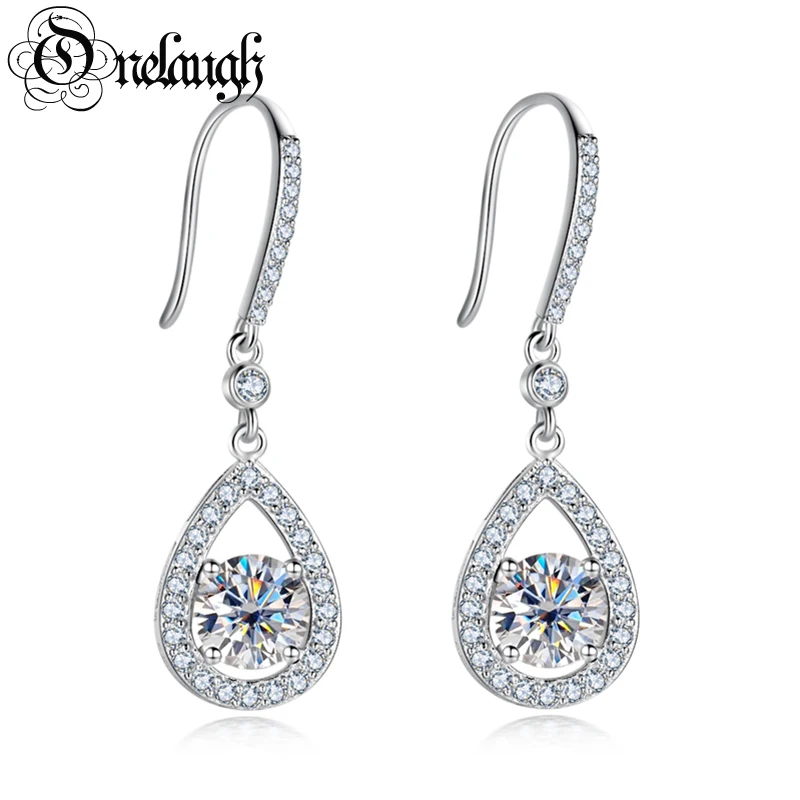 

Onelaugh D Color VVS1 Moissanite Drop Earrings S925 Sterling Silver Engagement Diamond Stud Earrings For Women Jewelry Gift