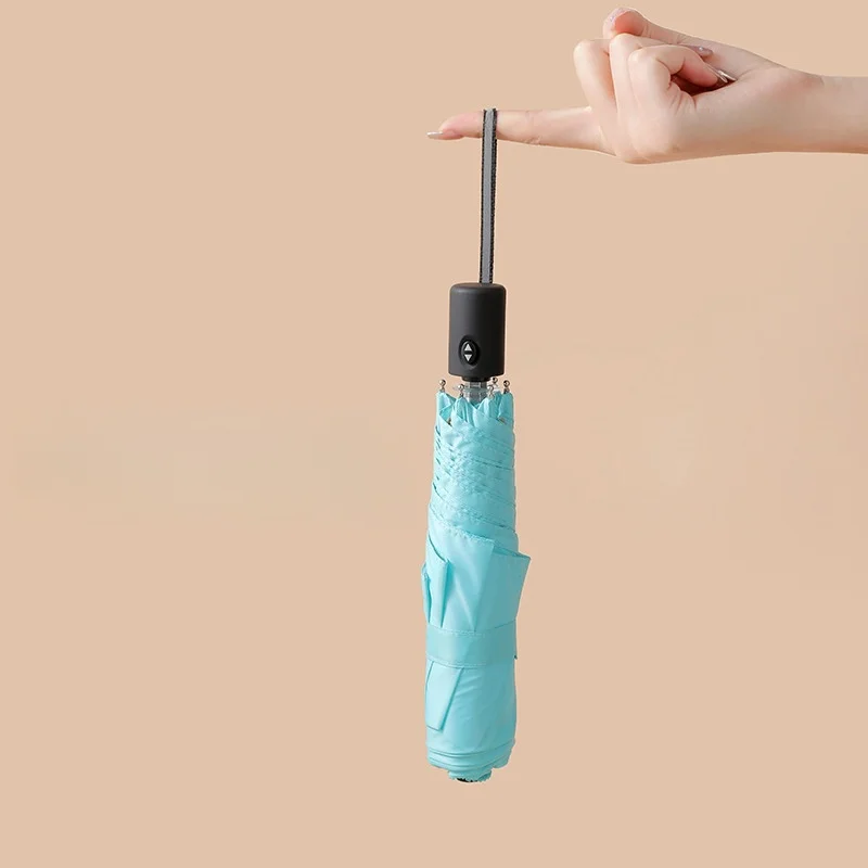 

Automatic Umbrella 6 Bone Vinyl Sunshine and Rain Dual-purpose Sun Umbrella Sunshade and UV Rays Automatic Folding Gift Ad