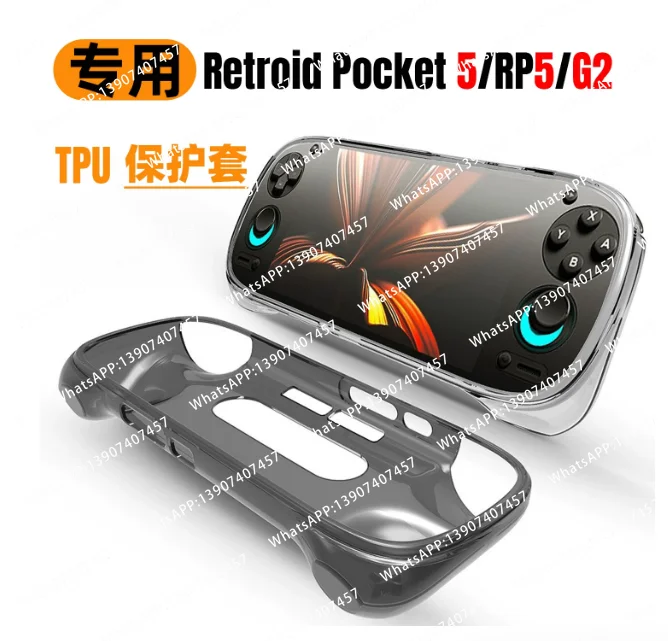 for Retroid Pocket 5 Grip and Case Handheld Game Console Version Official Protective Shell Cover Accessories