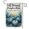 Fall Harvest Burlap Garden Flag 12x18 Inch Vertical Double Blue Truck With Pumpkins Patch Autumn Small Garden Flags Watercol llz
