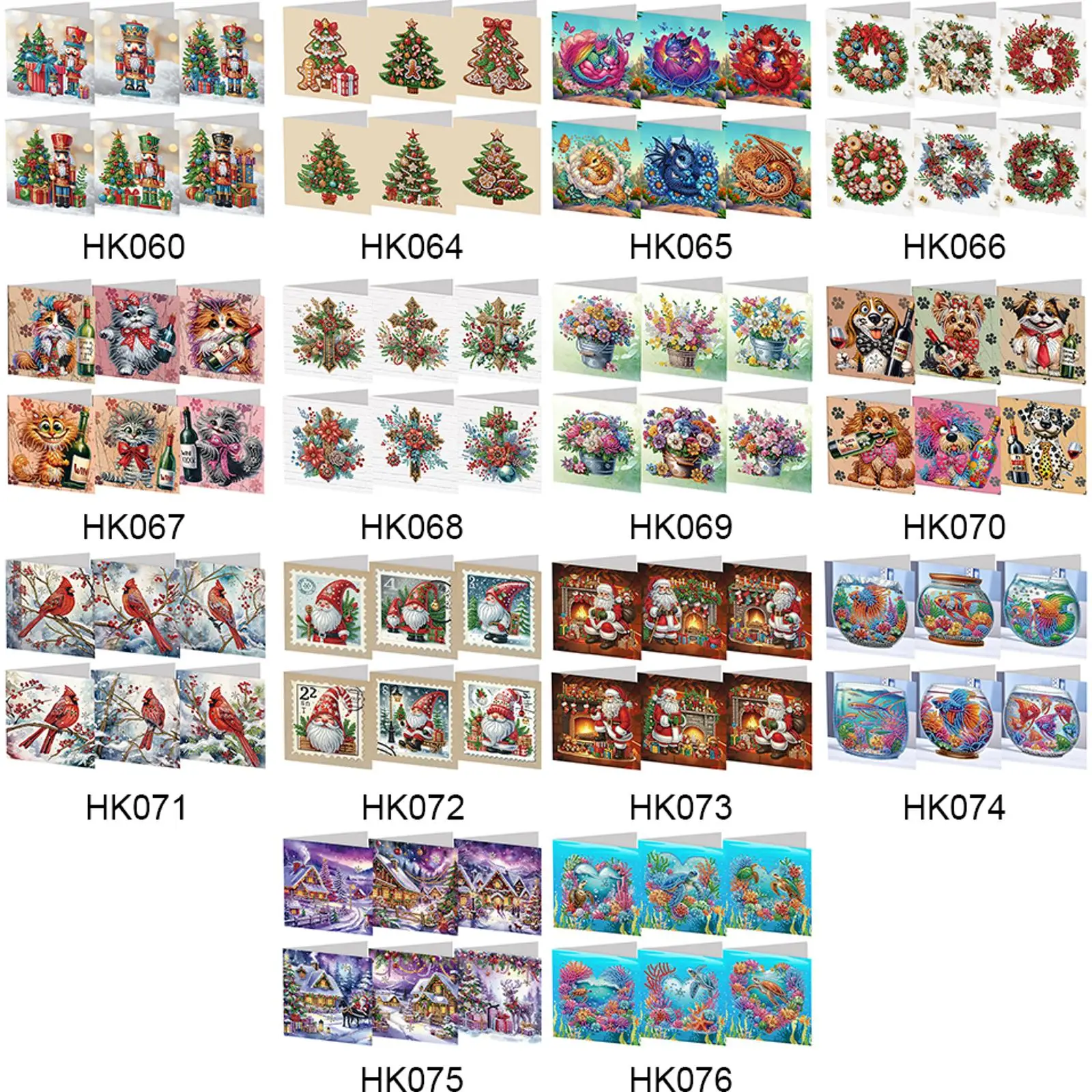 

Набор из 6 рождественских открыток с алмазной вышивкой, ручной работы, для создания алмазной живописи, открытка с алмазами для ежедневных пожеланий, для праздничных мероприятий и подарков