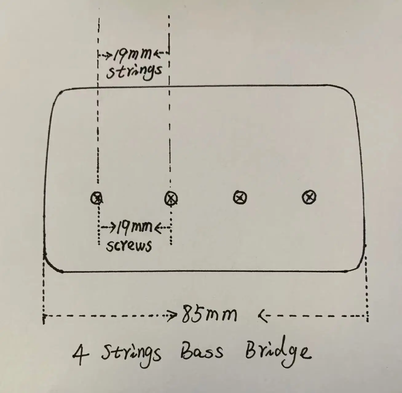 4 Strings Electric Bass Tailpiece / Bridge (Strings Space:19mm) Guitars Accessories in Stock Discount