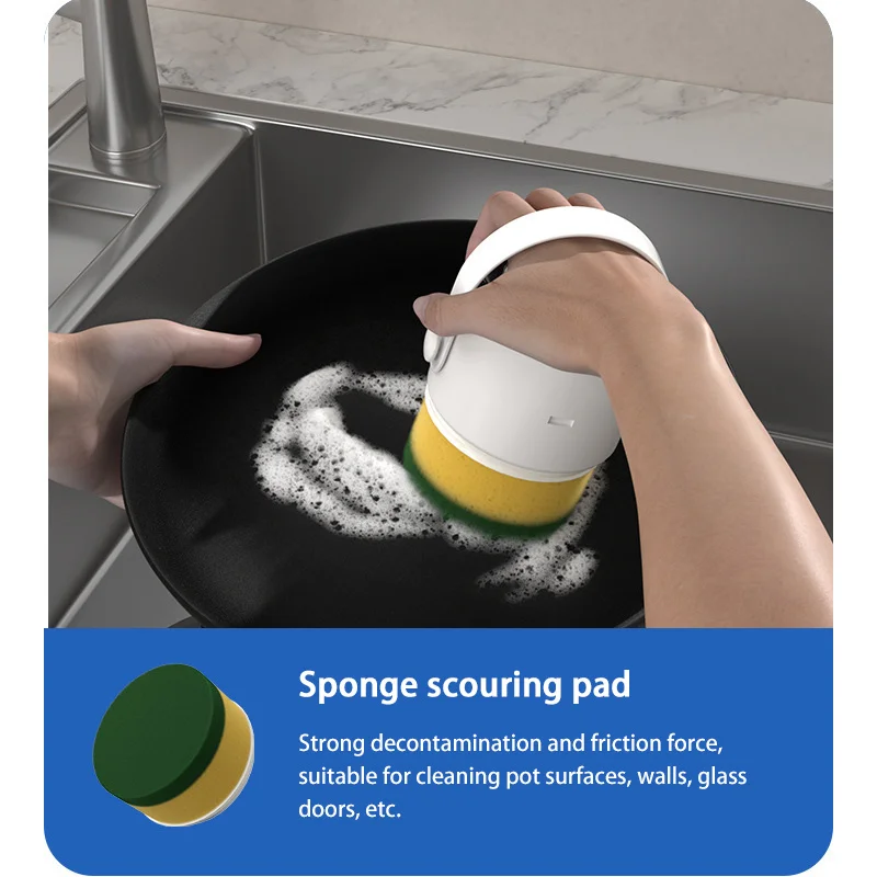 Multi-purpose Electric Dishwashing Brush Wireless Handheld Home Kitchen And Bathroom Multi-function Enlarged Area Cleaning Brush
