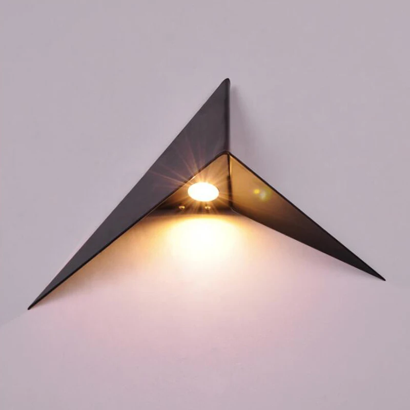 

Modern Creative triangle wall lamp 85-265V 3W led wall light hotel restaurant cafe porch bedroom