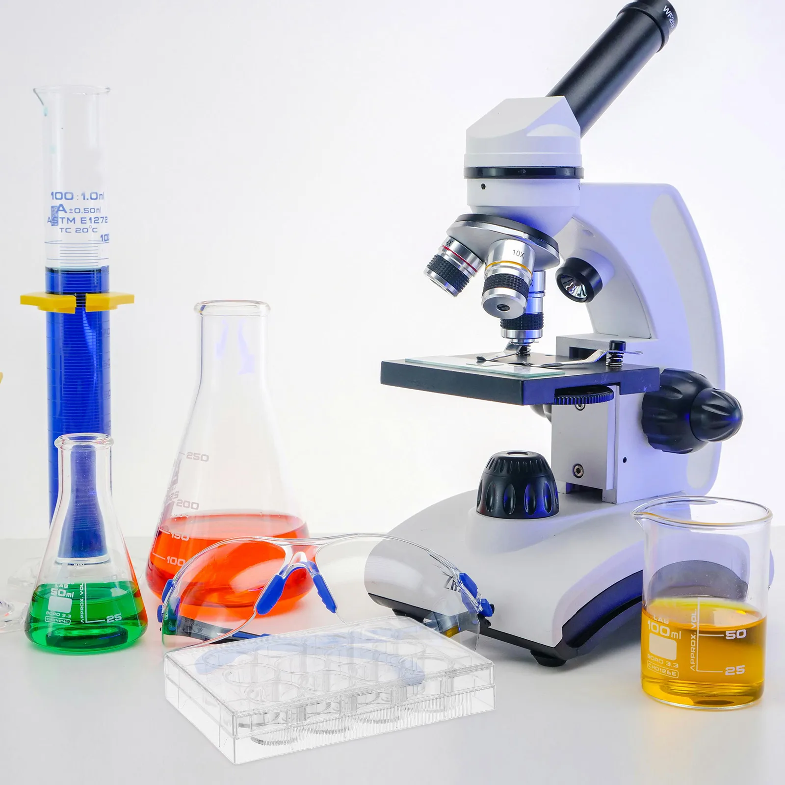 

Cell Culture Plate 12 Well Flat Surface Durable Laboratory Tissue Culture Tool Multi-Functional Cell Growth Tray Lab