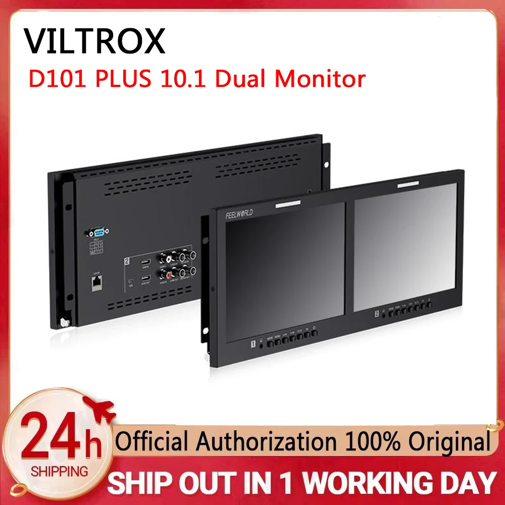 شاشة Feelworld D101 PLUS مزدوجة 10.1 بوصة 4RU Rackmount 4K HDMl SDI 1920x1200 IPS للبث المباشر للحفلات الموسيقية