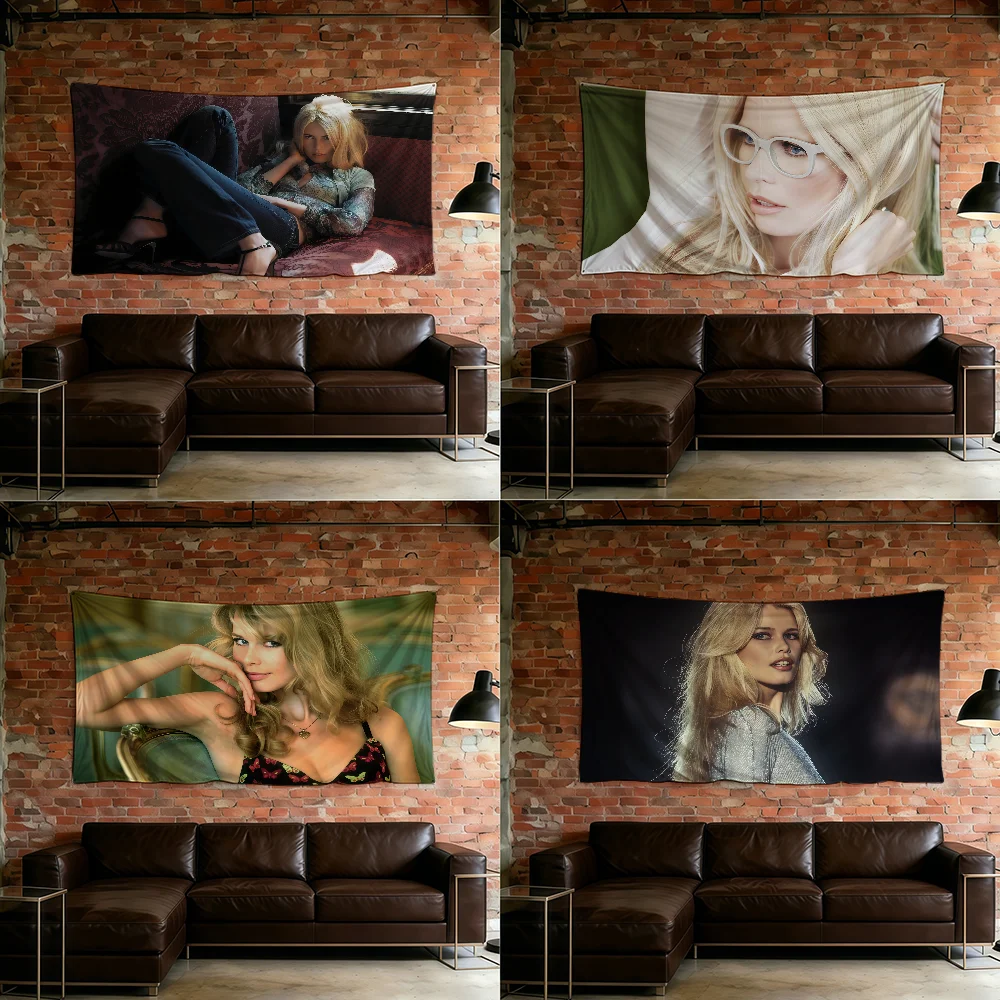 Bandera modelo C-Claudia Schiffer para habitación, dormitorio, camping, picnic, estilo artístico, garaje, bar, decoración de pared