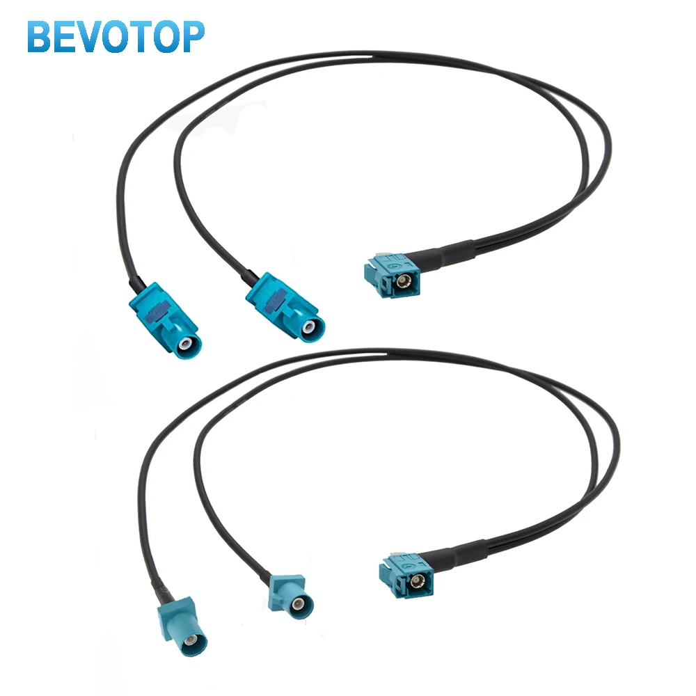 1PCS Car GPS Antenna Splitter Cable RG174 1x Male to 2x Female Right Angle Y Type for BMW Benz Android Screen Car Audio Fakra Z