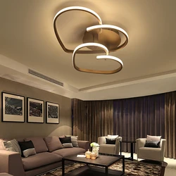 Heart-Shape LED Ceiling Lamp with Remote Control Dimmable Lighting 55*45*12CM