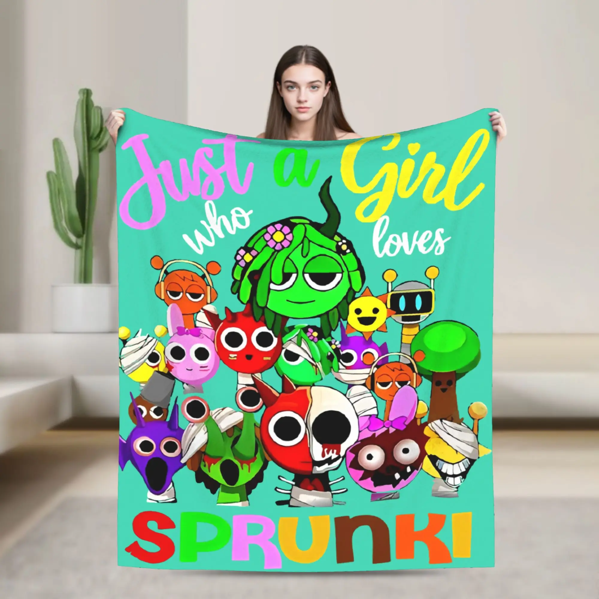 

Вязаные одеяла Games Sprunki, флисовое супермягкое одеяло для кровати, покрывало