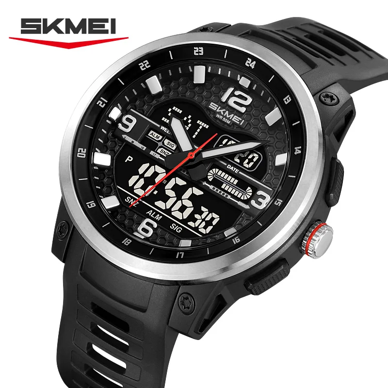 

SKMEI 3-кратный цифровой электронный дисплей, модные спортивные кварцевые часы для мужчин и женщин, водонепроницаемые наручные часы Reloj Hombre