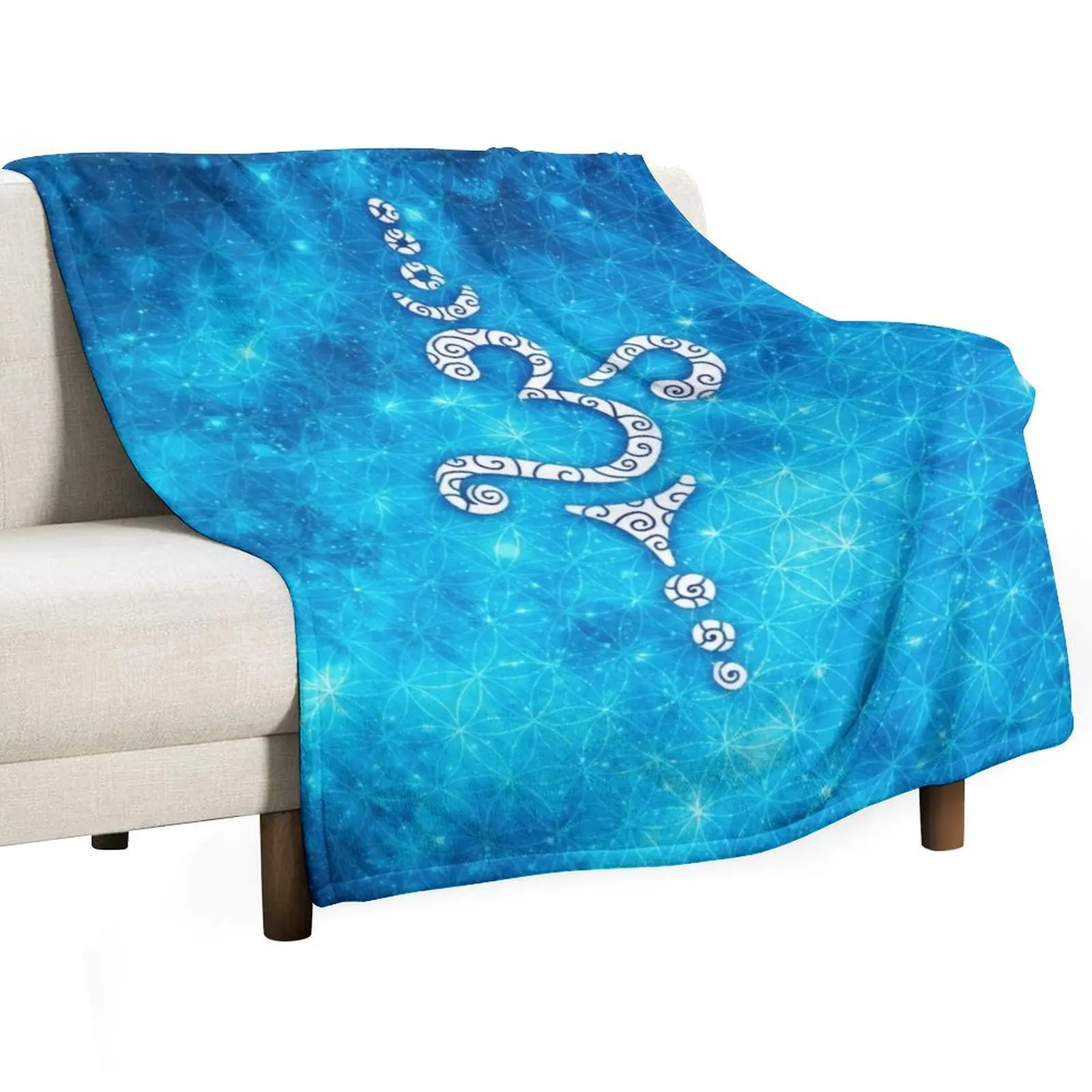 OM Mantra, Sound of the Universe, Flower of Life Throw Blanket blankets ands Flannel Soft Big Blankets