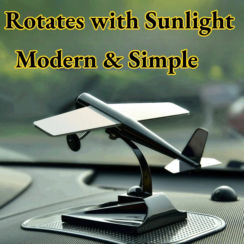 

Декоративные украшения для автомобиля: вращающаяся модель самолета на солнечной энергии, креативный декор для приборной панели, персонализированный аксессуар-фигурка