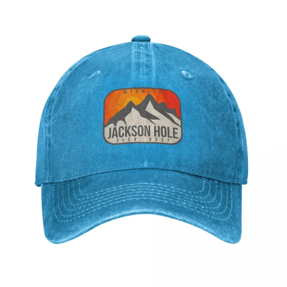 Jackson Hole Wyoming Vintage Retro Adventure Snowboarding, Skiing Baseball Cap dad hat Big Size Hat Bobble Hat Female Men's