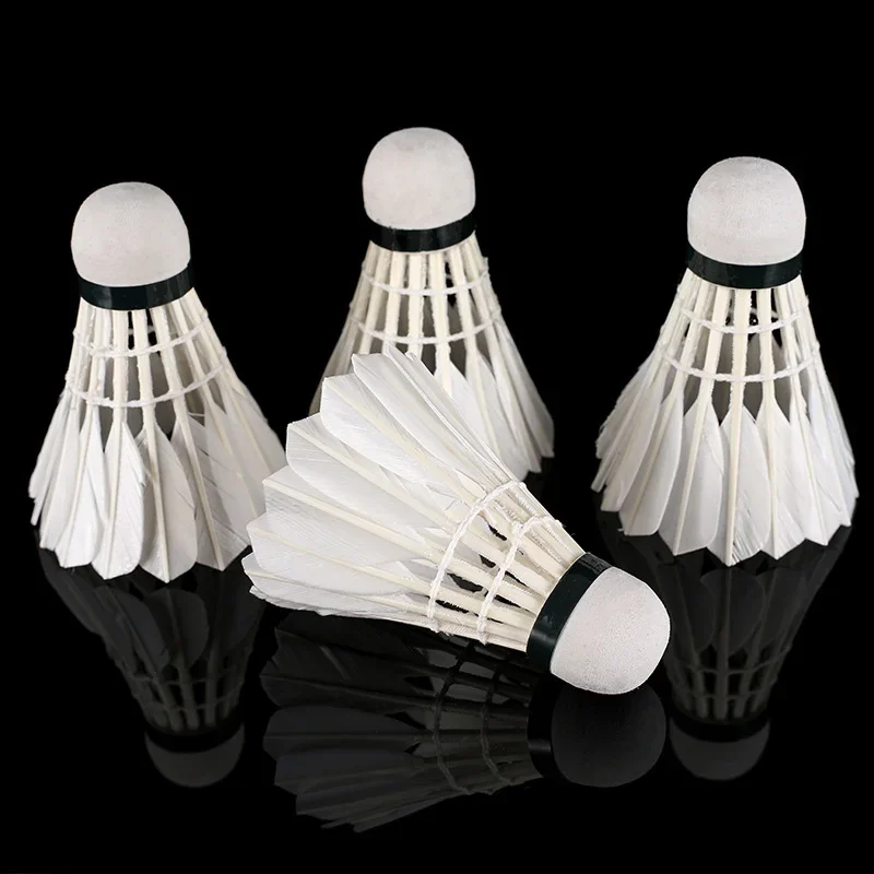 3/6/12Pcs/Set Duck Feather Goose Feather Shuttlecock Resistant To Windproof White Badminton for Indoor and Outdoor Training Ball