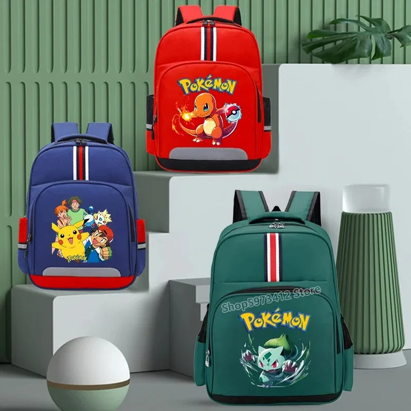 Mochila Pokémon Pikachu, Mochila Escolar Gengar Charmander, Moda Anime para Meninos e Meninas, Mochila para Estudantes e Adolescentes, Presente de Aniversário