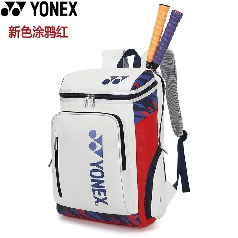 Mochila deportiva YONEX de alta calidad para raqueta de bádminton, bolso de hombro de tenis de cuero, mochila multifuncional para raqueta de 4-6 piezas