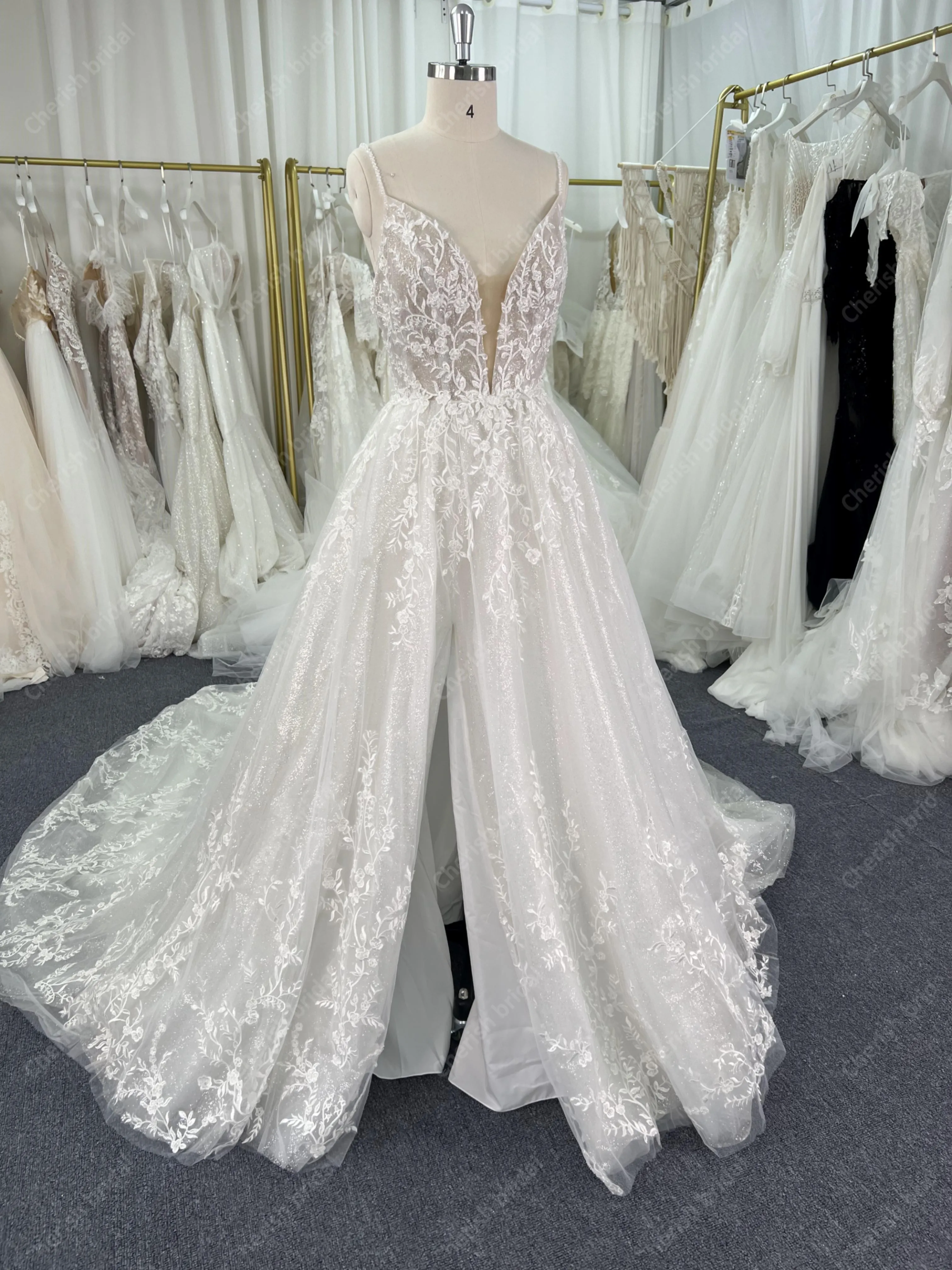 Wedding dresses, Brides wedding dresses 2024, elegant beading strap weddingdress lace applique handmade beading bridal dress