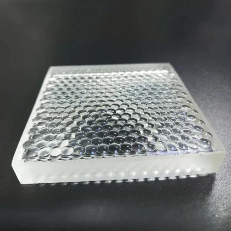 Square 40*40mm Glass Compound Eye Fresnel Lens DIY Projector Accessories Fly's-eye Array Lens for Light Street Lighting