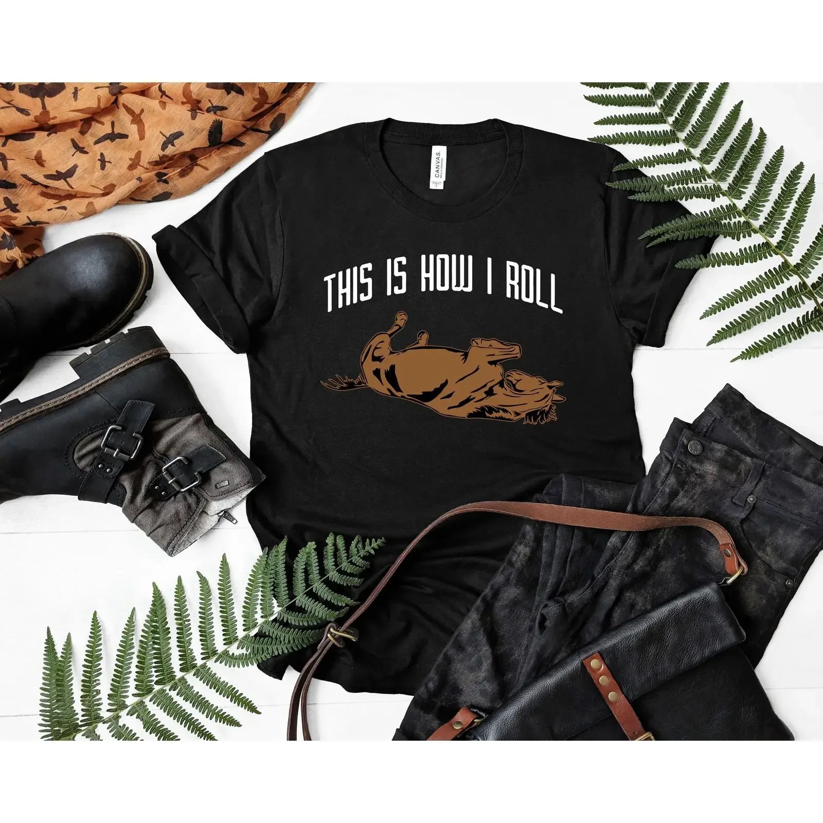 This Is How I Roll Horse T Shirt Lover Equestrian vintage Washed Stylish fashion graphic Slightly Stretched Comfortable Casual